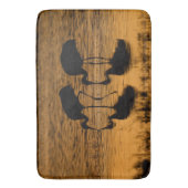 Zwei silberne Krane Badematte (Vorderseite Vertikal)