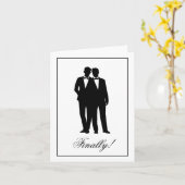 Zwei Silhouetten Glückwünsche Mitteilungskarten (Gelbe Blume)