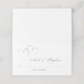 Zwei Silver Hearts verflochtene Platzkarte (Außenseite Aufgefaltet)