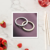 Zwei Silver Wedding Rings Paper Napkins Serviette (Beispiel)