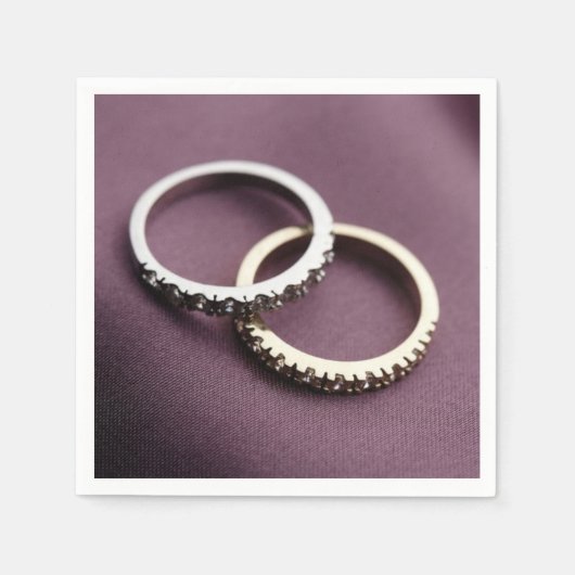 Zwei Silver Wedding Rings Paper Napkins Serviette (Vorderseite)