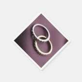 Zwei Silver Wedding Rings Paper Napkins Serviette (Ecke)
