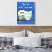 Zwei sind besser als ein Bibelverse mit Eulen Leinwanddruck (Insitu (Schlafzimmer))