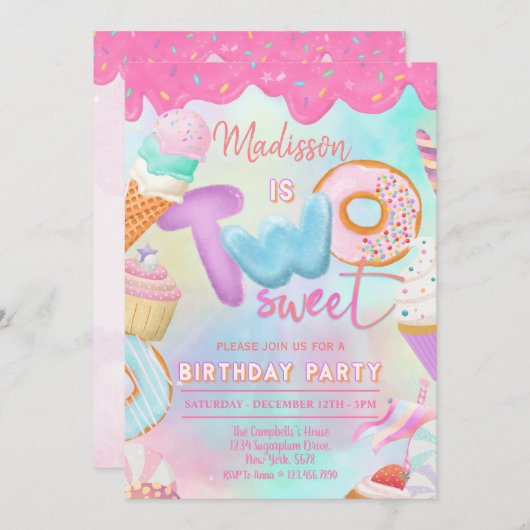 zwei sind so süß einladung (Vorne/Hinten)