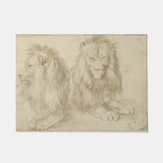Zwei Sitzbänke (Wildtiere) (Albrecht Durer) Fußmatte (Vorderseite)