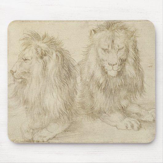 Zwei Sitzbänke (Wildtiere) (Albrecht Durer) Mousepad (Vorne)