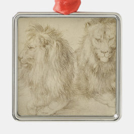 Zwei Sitzbänke (Wildtiere) (Albrecht Durer) Ornament Aus Metall