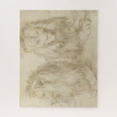 Zwei Sitzbänke (Wildtiere) (Albrecht Durer) Puzzle (Vertikal)