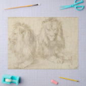 Zwei Sitzbänke (Wildtiere) (Albrecht Durer) Seidenpapier (Basteln)