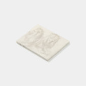 Zwei sitzende Löwen Albrecht Durer Post-it Klebezettel (angewinkelt)