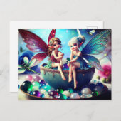 Zwei Sitzfeen Postkarte (Vorne/Hinten)