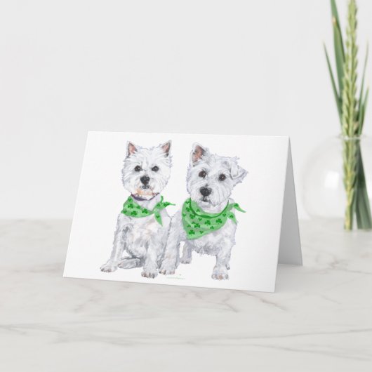 Zwei Sitzgelegenheiten am St Patricks Day Karte (Vorderseite)
