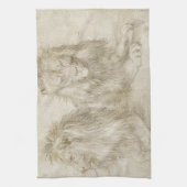 Zwei Sitzlöwen durch Albrecht Durer Küchentuch (Vertikal)