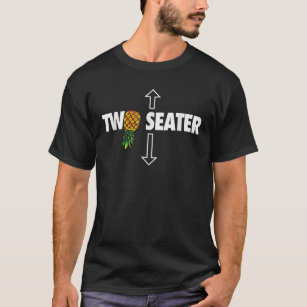 Zwei Sitzplätze lustig Auf den Kopf Ananas Swinger T-Shirt