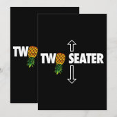 Zwei Sitzschwinger lustig Upside Down Pineapple Einladung (Vorne/Hinten)