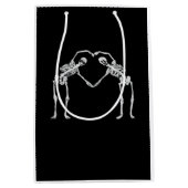Zwei Skeleton Hearts Hands Classic Mittlere Geschenktüte (Vorderseite)