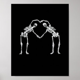 Zwei Skeleton Hearts Hands Classic Poster