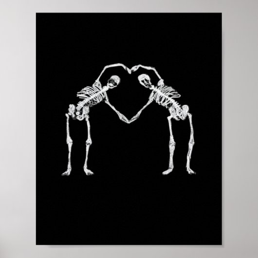 Zwei Skeleton Hearts Hands Classic Poster (Vorne)