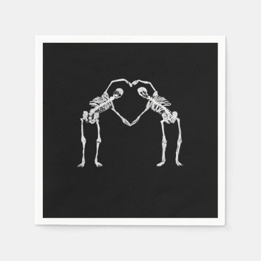Zwei Skeleton Hearts Hands Classic Serviette (Vorderseite)