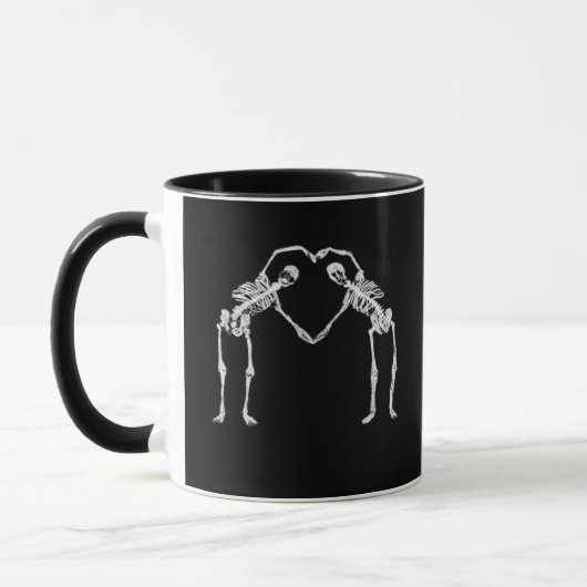 Zwei Skeleton Hearts Hands Classic Tasse (Links)