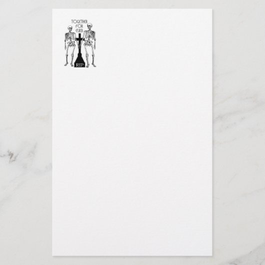 Zwei Skelette in Liebe Briefpapier (Vorderseite)