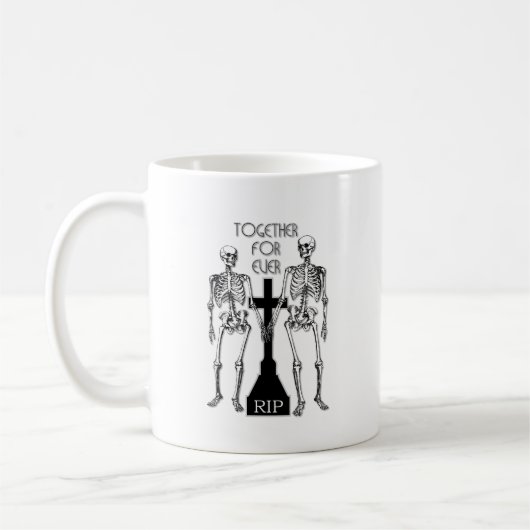 Zwei Skelette in Liebe Kaffeetasse (Links)