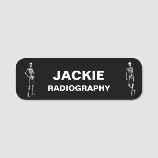 Zwei Skelettfächer für Radiologie, Schwarzer Name Namensschild (Vorderseite)
