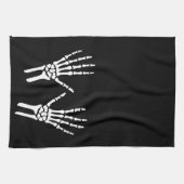 Zwei skelettierte Knochenhände Geschirrtuch (Horizontal)