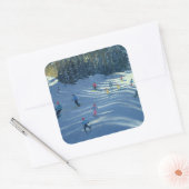 Zwei Skipisten 2004 Quadratischer Aufkleber (Umschlag)
