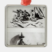 Zwei Skizzen für das Floss der Medusa, c.1819 Silbernes Ornament (Vorne)