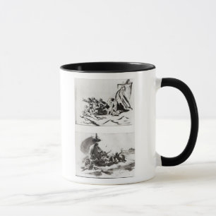 Zwei Skizzen für das Floss der Medusa, c.1819 Tasse