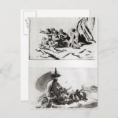 Zwei Skizzen für das Raft der Medusa, c.1819 Postkarte (Vorne/Hinten)
