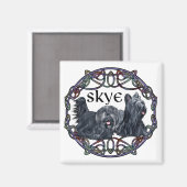 Zwei Skye Terrier im Keltischen Kreis Magnet (Vorderseite/Rückseite)