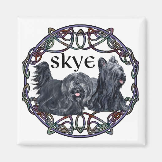 Zwei Skye Terrier im Keltischen Kreis Magnet (Vorne)