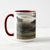 Zwei Sleepy Siamese Tasse (Links)