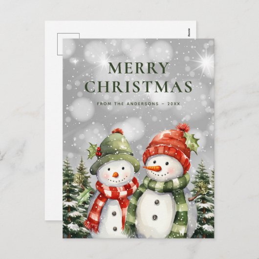 Zwei Snowmen Frohe Weihnachten (Vorne/Hinten)