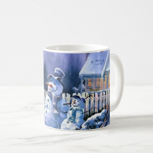 Zwei Snowmen-Kaffee-Tasse Kaffeetasse (VorderseiteRechts)