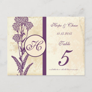 Zwei sollen eins werden Vintage Lila Blume Postkarte