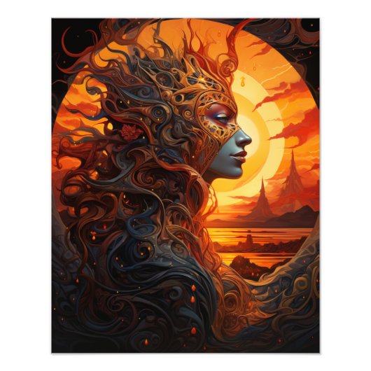 Zwei Sonnen im Sonnenuntergang Fotodruck (Vorne)