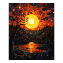 Zwei Sonnen im Sonnenuntergang Fotodruck