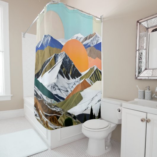 Zwei Sonnen steigen Duschvorhang (Beispiel)