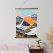 Zwei Sonnen steigen Wandteppich Mit Holzrahmen (Schlafzimmer)