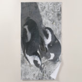 Zwei Sonnenbäder Penguins Beach Handtuch (Vorderseite)