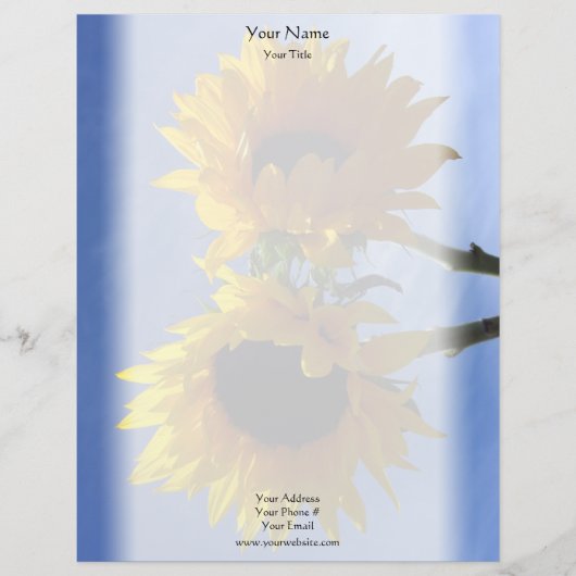 Zwei Sonnenblume-Briefkopf Briefkopf (Vorderseite)