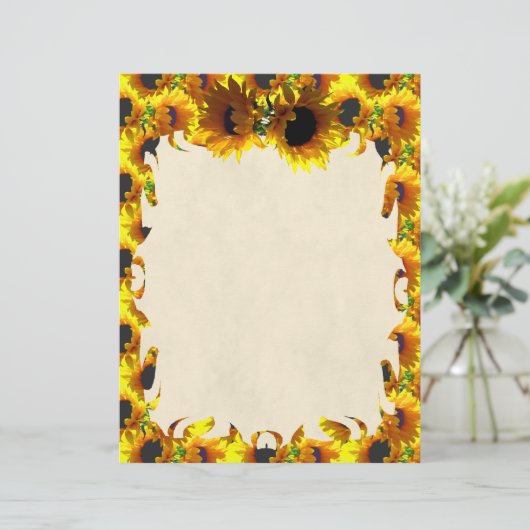 Zwei Sonnenblumen Flammenbriefe (Stehend Vorderseite)