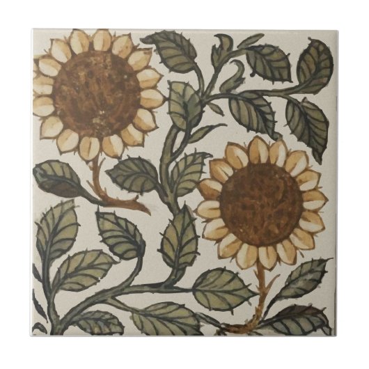Zwei Sonnenblumen Fliese (Vorderseite)