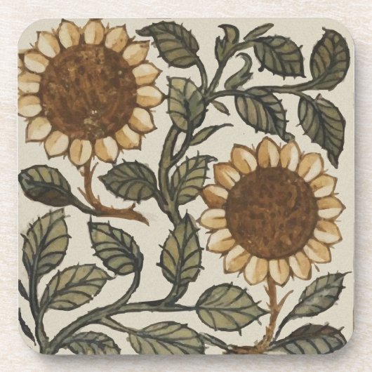 Zwei Sonnenblumen Getränkeuntersetzer (Vorderseite)