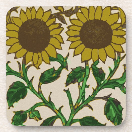 Zwei Sonnenblumen Getränkeuntersetzer (Vorderseite)