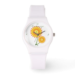 Zwei Sonnenblumen-Pflanze Thunder_Cove Armbanduhr