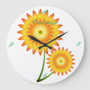 Zwei Sonnenblumen-Pflanze Thunder_Cove Große Wanduhr